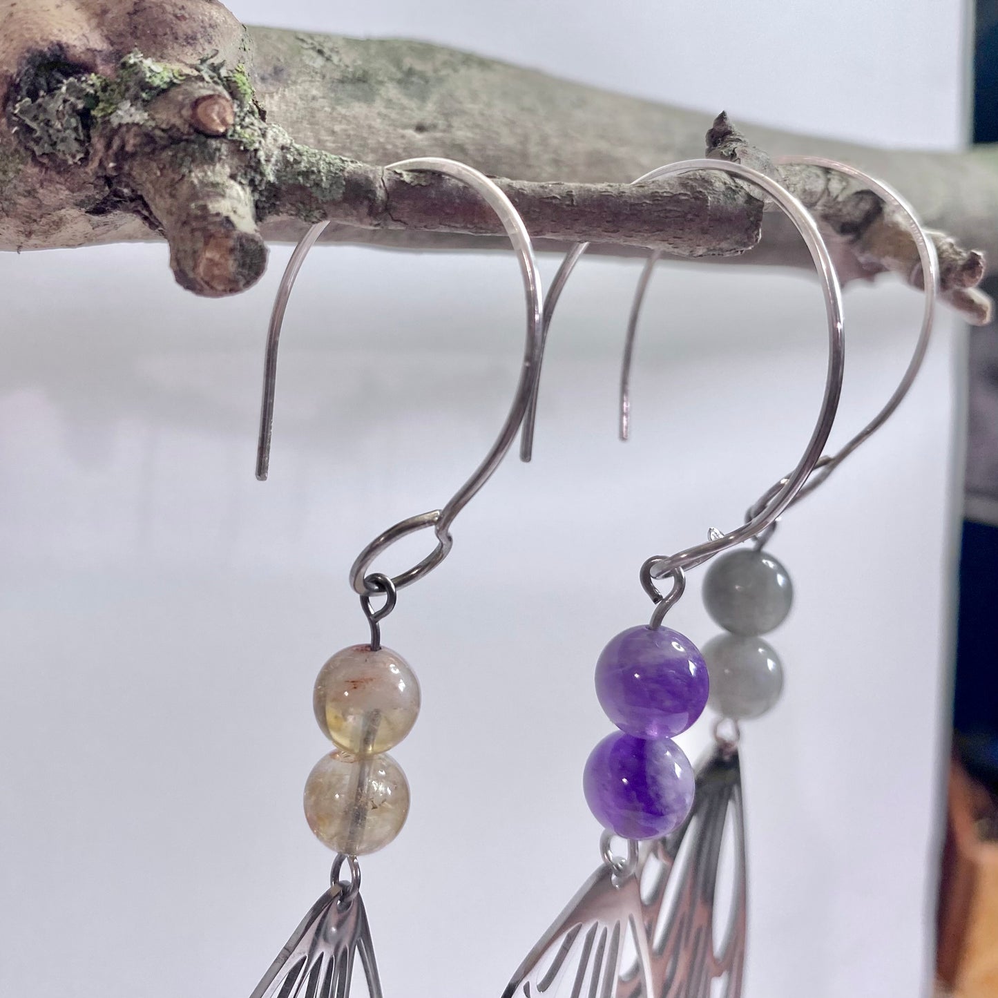 Amethyst Butterfly Earrings