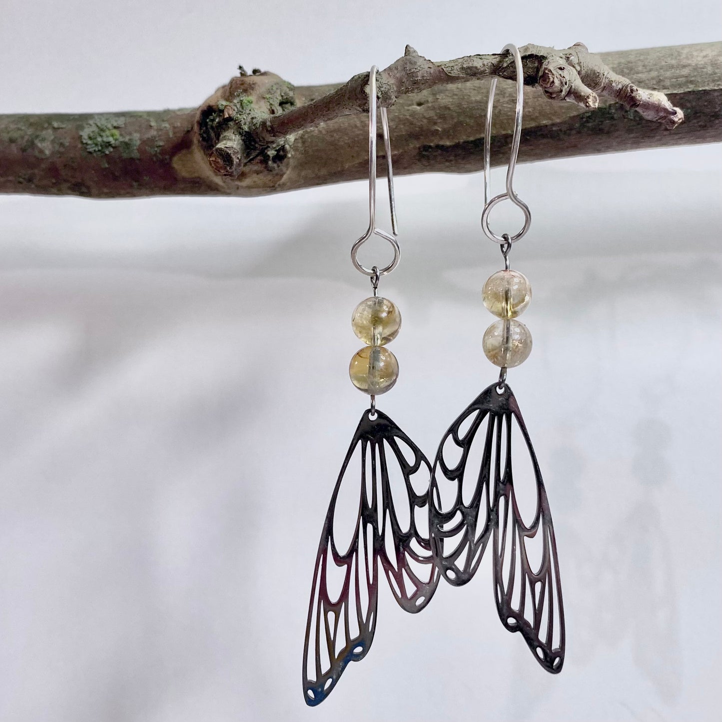 Citrine Butterfly Earrings