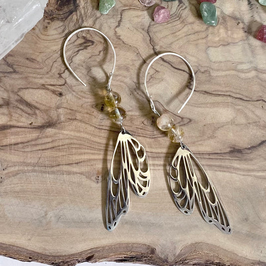 Citrine Butterfly Earrings