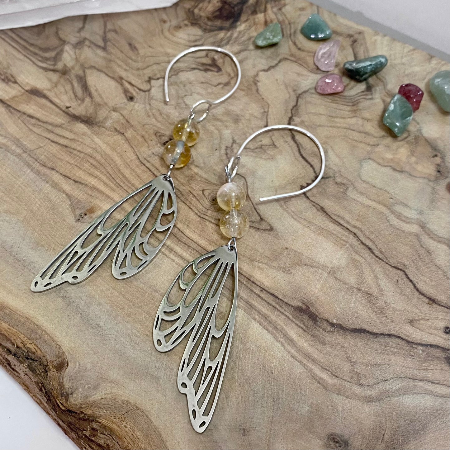 Citrine Butterfly Earrings