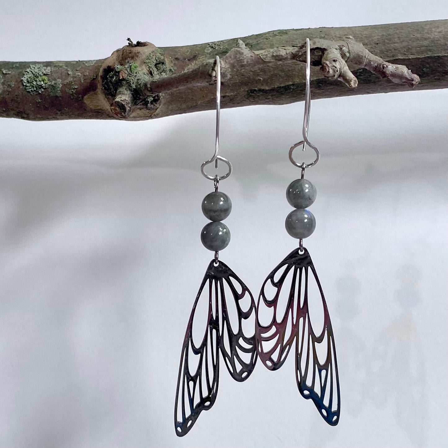 Labradorite Butterfly Earrings