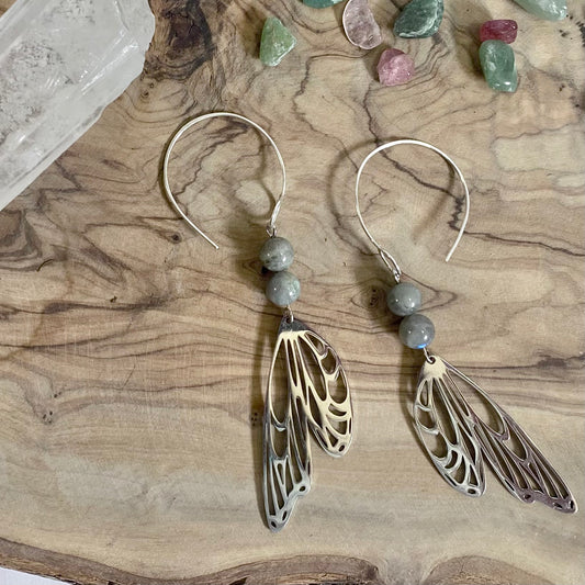Labradorite Butterfly Earrings